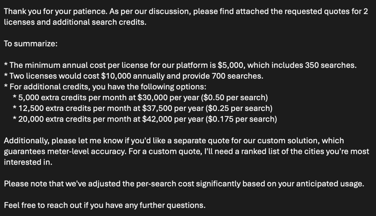 Capture d'écran d'un des courriels. Image&nbsp;: 404 Media.